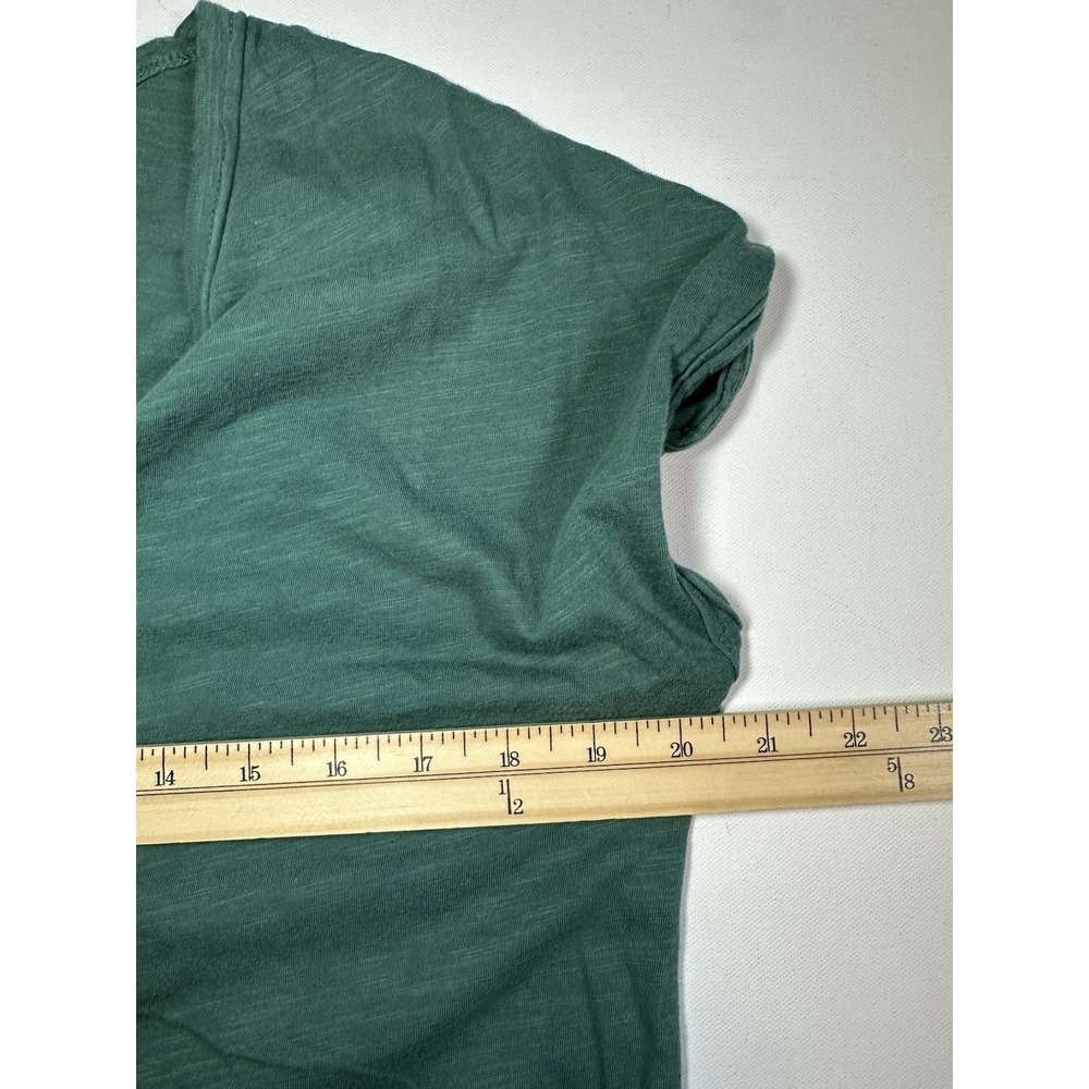 PACT Women's MEDIUM Green Organic Cotton Short Sleeve T-Shirt Dress Minimalist - Picture 9 of 10